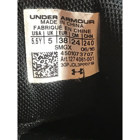 Under Armour Wardell 30 Steph Curry Shoes Sneakers Black Youth Sz 5.5 - Picture 8 of 9